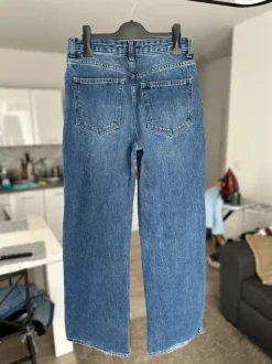 Jeansy wide leg granatowe wysoki stan S 36 denim pinterest wiosna viral tik tok