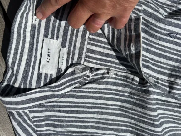 Kantt kortærmet linen herre shirt