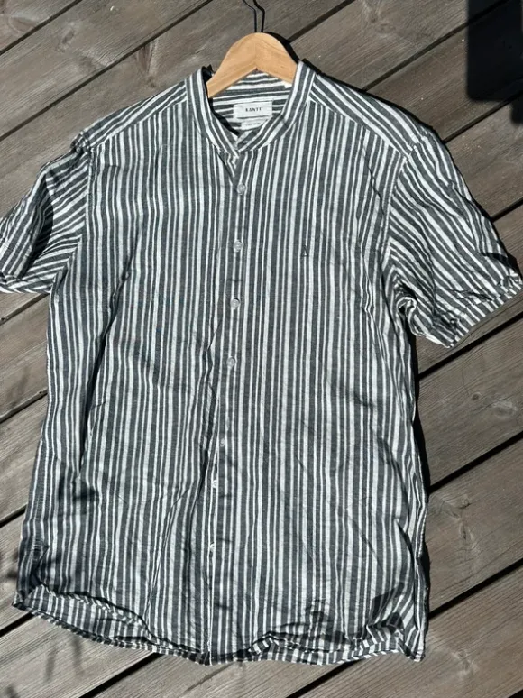 Kantt kortærmet linen herre shirt