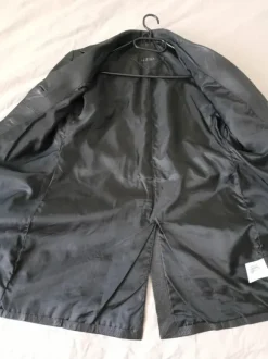 Klasyczny Czarny Płaszcz Skóra Naturalna Vintage Matrix 90s