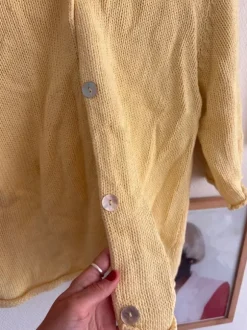 Knit short sleeve cardigan
