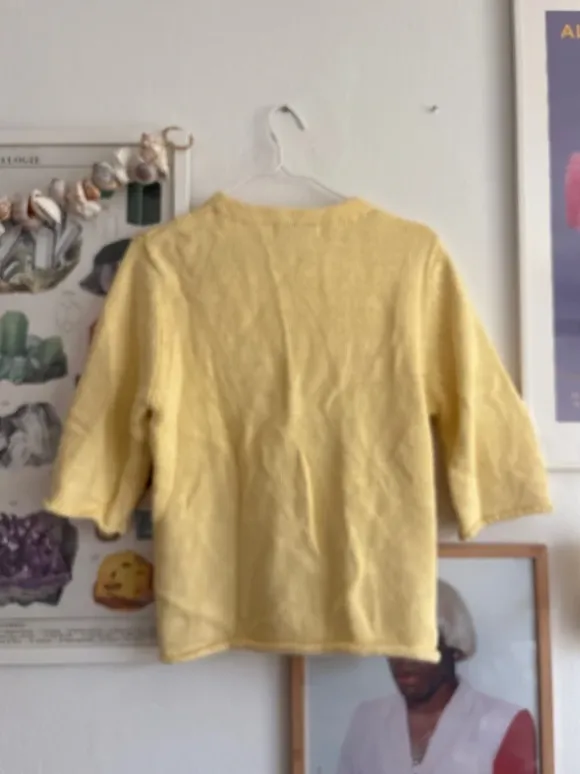 Knit short sleeve cardigan