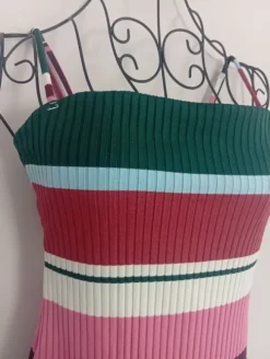 Kobiecy kostium kąpielowy jednoczęściowy prążkowany • Retro/ Vintage • Shabby Chic • r. S