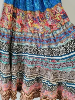 Kolorowa spódnica maxi boho patchwork hindi hippie lekka na wakacje