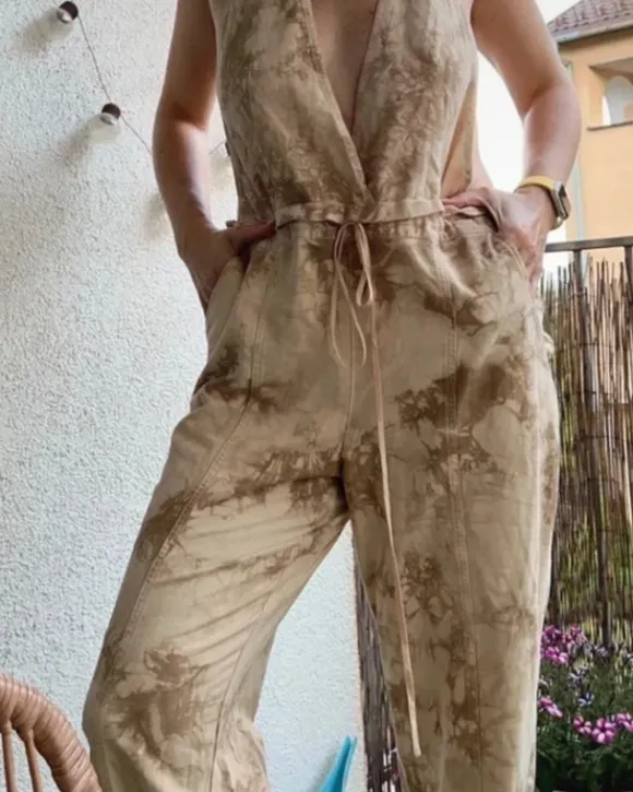 Kombinezon dla kobiet bez rękawów długie nogawki marki Twinset Milano tie-dye rozmiar L