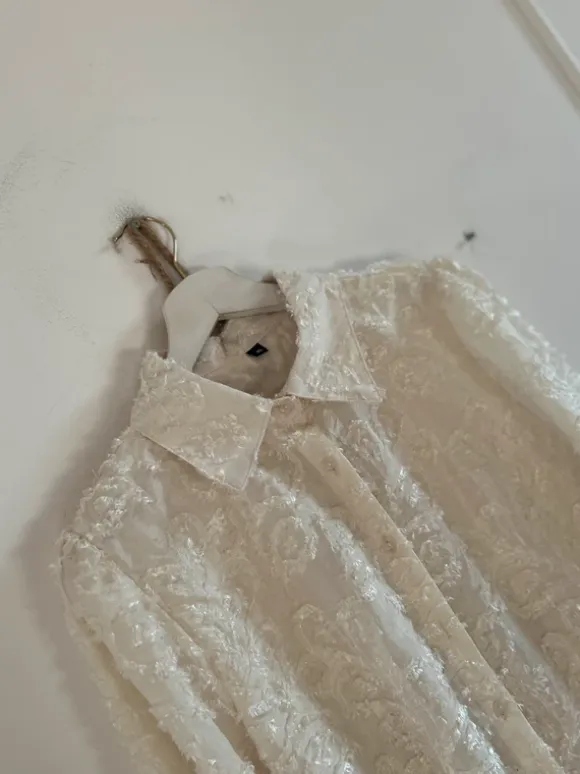 Komplet boho haft śmietankowy koszula + spódnico spodenki XL lato