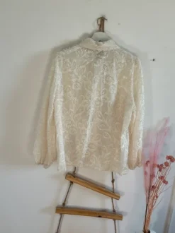Komplet boho haft śmietankowy koszula + spódnico spodenki XL lato