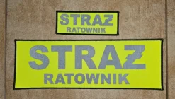 Komplet naszywek Straż Ratownik mała, duża, z rzepem