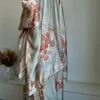 Komplet satynowy jedwab wiskoza koszula spodnie wzory classy na komunię z gumką luźny elegancki