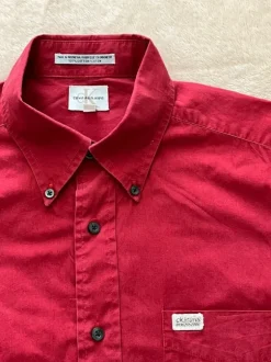 Koszula Calvin Klein Jeans M czerwona bawełna smart casual y2k 00s oldschool retro vintage