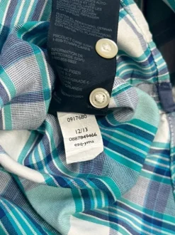 Koszula Tommy Hilfiger – Męska, w kratę, turkusowo-morska