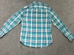 Koszula Tommy Hilfiger – Męska, w kratę, turkusowo-morska