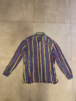 koszula vintage w paski kolorowa bohoo