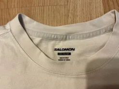 Koszulka męska t-shirt z nadrukiem bawełniana jasnobeżowa Salomon M góry trekking outdoor
