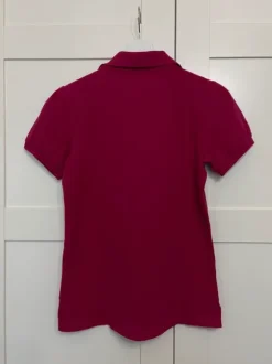 Koszulka polo t-shirt Tommy Hilfiger fuksja różowa casual basic bawełna spandex