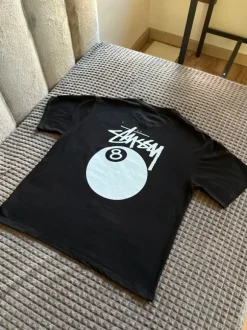 Koszulka stussy z kulą bilardową czarna