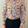 Kukkakuvioinen kauluspaita, M-koko, Slim Fit