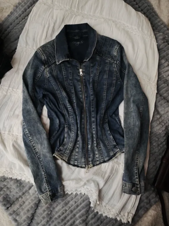 kurtka dżinsowa denim jacket fitted vintage y2k