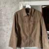 kurtka jacket zamszowa brazowa wiosna spring cienka vintage boxy