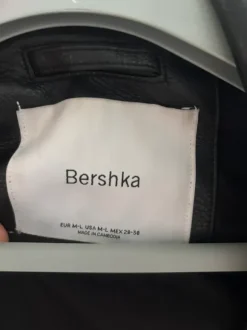 Kurtka skórzana czarna Bershka oversize