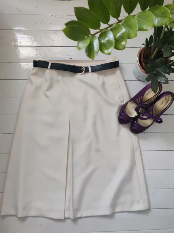 Laadukas vaalea midi vintage hame