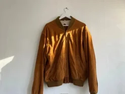 Läder vintage bomber jacka