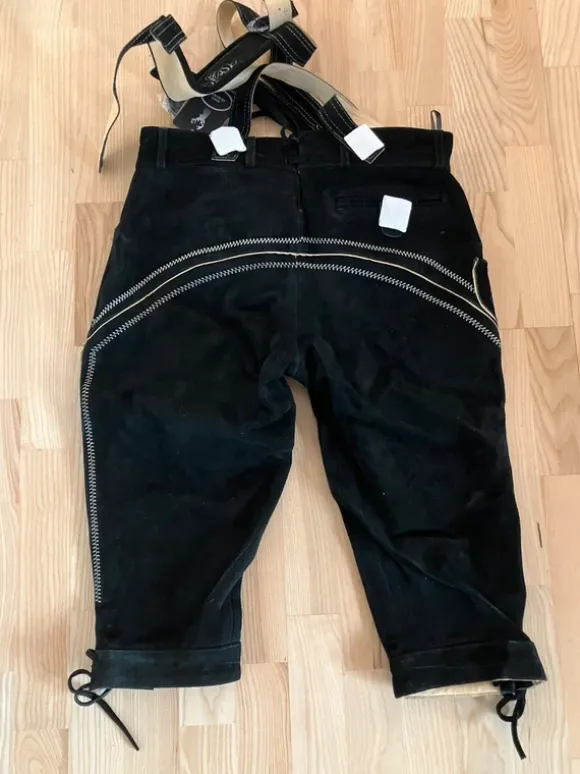 Lederhosen lang sort