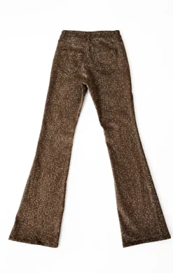 Leopard print jeans flare Y2K - styl vintage glam / effortless statement