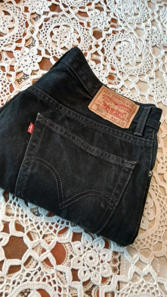 Levi’s 505 Regular Fit – svart/grå jeans W33 L30