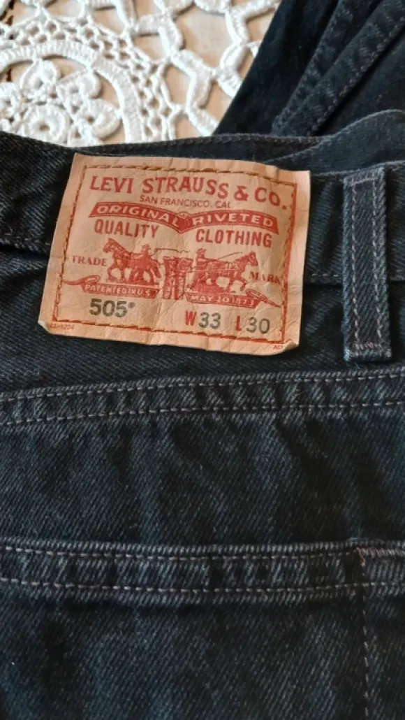 Levi’s 505 Regular Fit – svart/grå jeans W33 L30