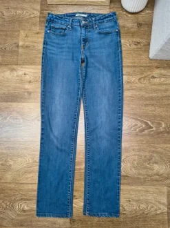 Levi's 714 Straight Levi Strauss jeansy damskie elastyczne proste 28 / M niebieskie bawełna premium