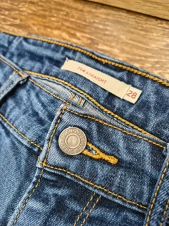 Levi's 714 Straight Levi Strauss jeansy damskie elastyczne proste 28 / M niebieskie bawełna premium