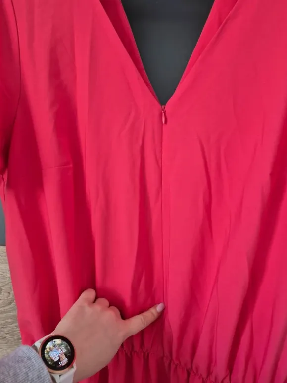 malinowy różowy kombinezon plus size duży rozmiar 50/52