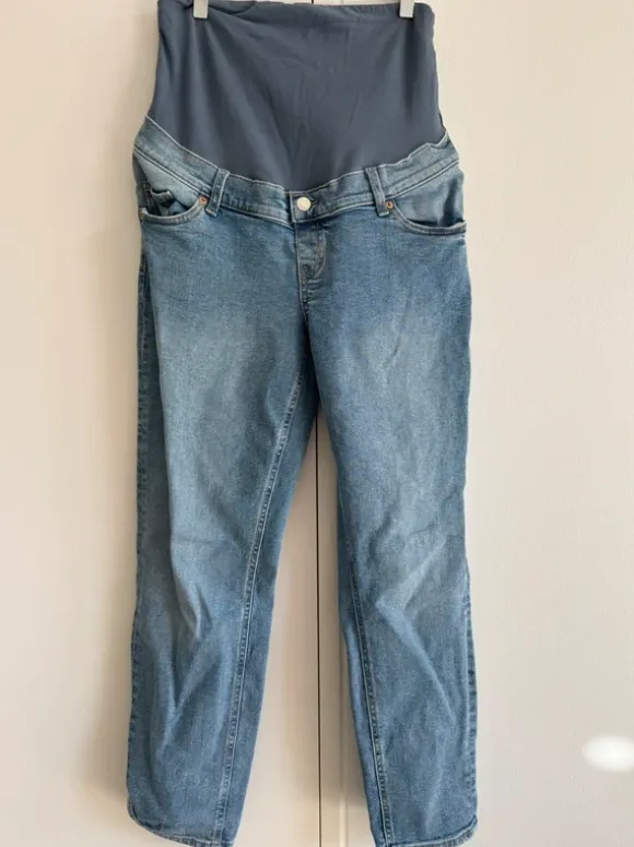 Mama jeans i lys denim