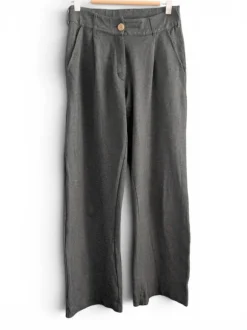 Marie Spodnie grafitowe szare wide leg szerokie nogawki scandi slowfashion minimalizm S