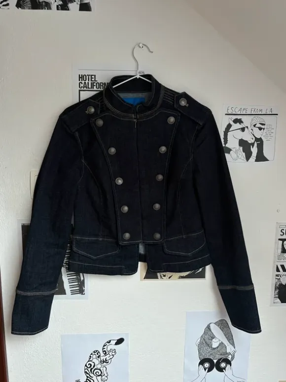 marynarka, napoleon jacket jeansowa