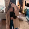 Marynarka nude beżowa elegancka wiosna Asos