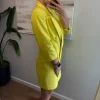 marynarka sukienka blazer dress Fashion limonkowa neon yellow elegant dopasowana 40