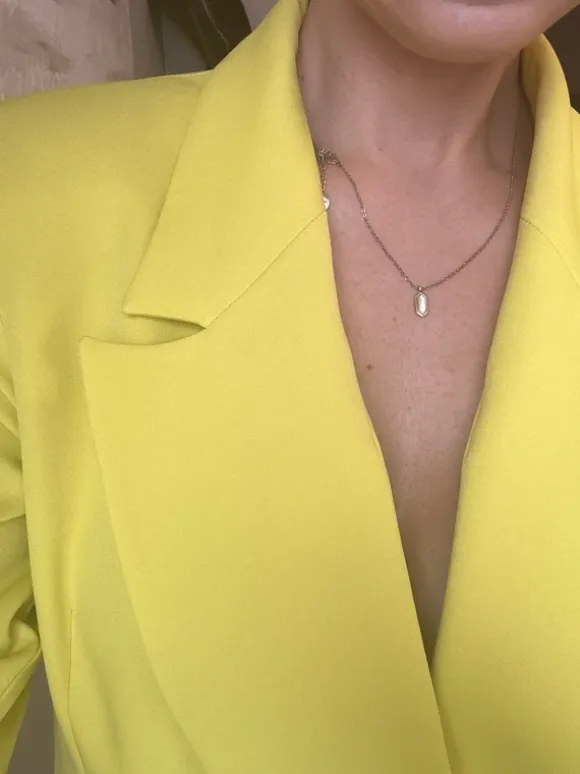 marynarka sukienka blazer dress Fashion limonkowa neon yellow elegant dopasowana 40