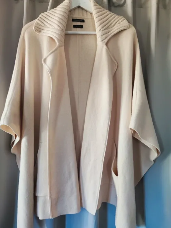 Massimo Dutti stickad poncho/cardigan ullblandning S