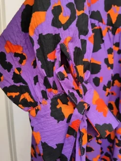 Mocny print sukienka tunika oversize
