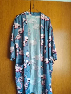 Moss Copenhagen kimono med flamingoer onesize