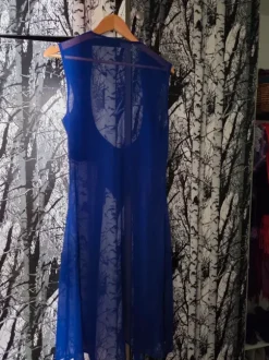Mörkblå broderad tunika