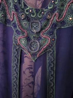 Mörkblå broderad tunika
