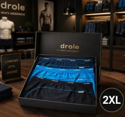 Męskie bokserki bawełniane, zestaw 3 sztuk, rozmiar 2XL