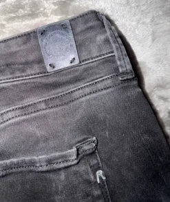 Męskie dżinsy Replay Anbass Hyperflex – Slim Fit (Czarne/Szare z lampasami)