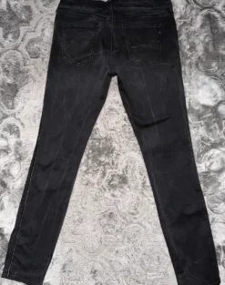 Męskie dżinsy Replay Anbass Hyperflex – Slim Fit (Czarne/Szare z lampasami)