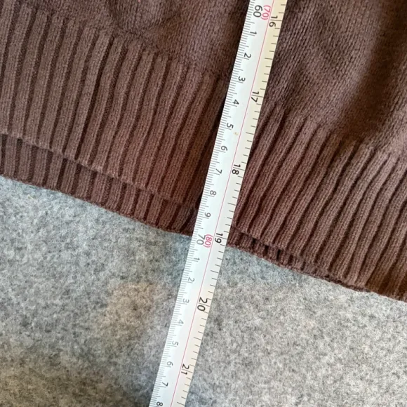 Nautica Men’s Quarter Zip Sweater L Brown Cotton