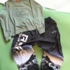 New Balance Vintage Logo Sweatshirt + Space Graphic Jogger Pants Bundle