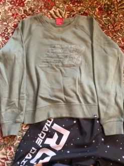 New Balance Vintage Logo Sweatshirt + Space Graphic Jogger Pants Bundle